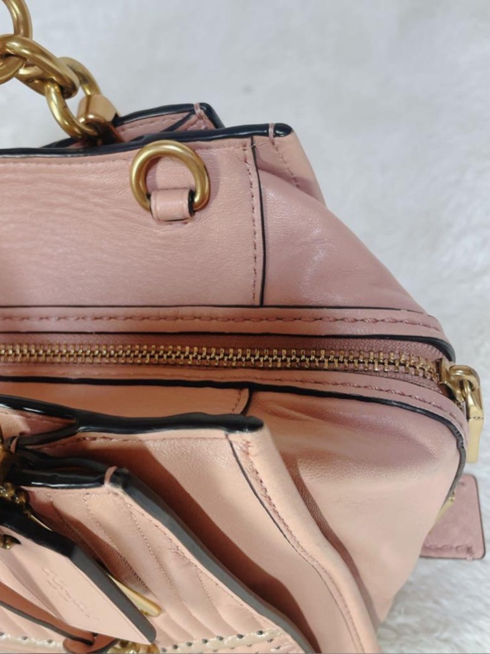 Coach Dreamer 27 With Colorblock Deco Quilting And Rivets EUC - Picture 4 of 16